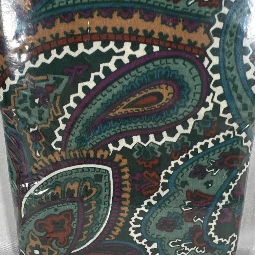 Vintage Springmaid 180 Percale No-Iron King Pillowcase Paisley Green Brown USA